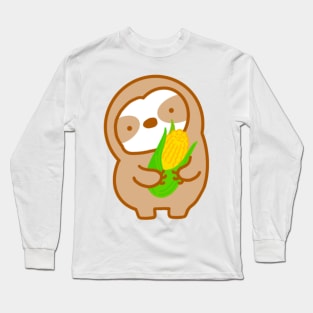 Cute Corn Sloth Long Sleeve T-Shirt